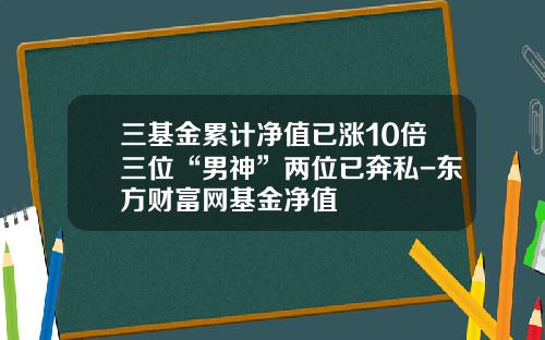 三基金累计净值已涨10倍三位“男神”两位已奔私-东方财富网基金净值