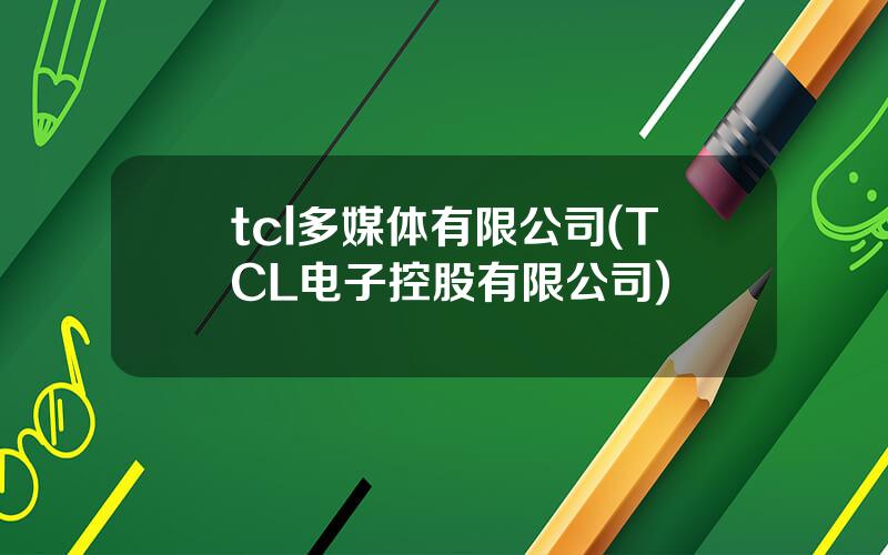 tcl多媒体有限公司(TCL电子控股有限公司)