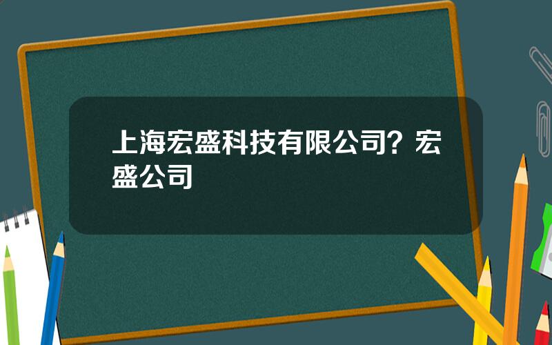 上海宏盛科技有限公司？宏盛公司