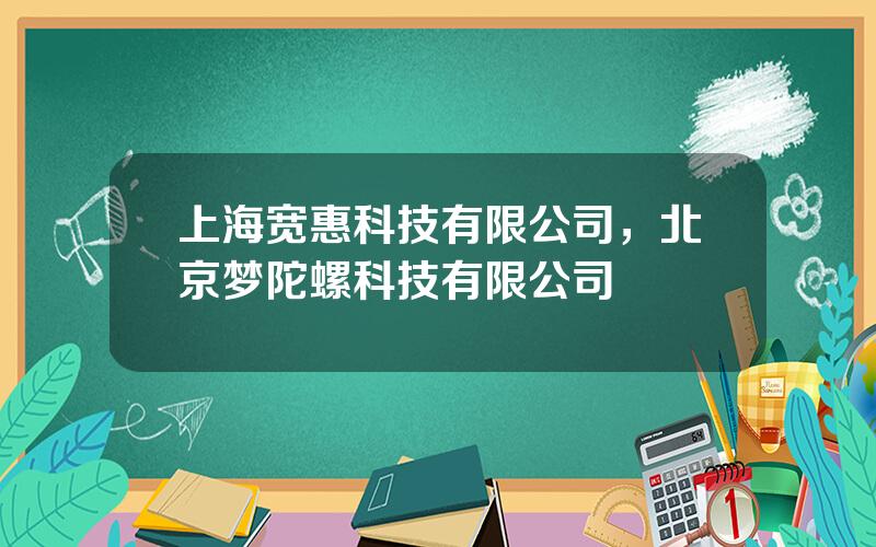 上海宽惠科技有限公司，北京梦陀螺科技有限公司