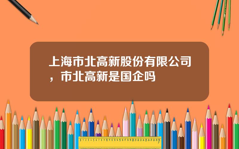 上海市北高新股份有限公司，市北高新是国企吗