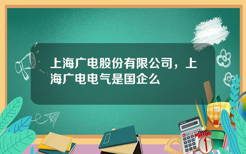 上海广电股份有限公司，上海广电电气是国企么