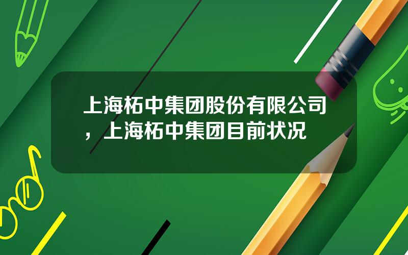 上海柘中集团股份有限公司，上海柘中集团目前状况