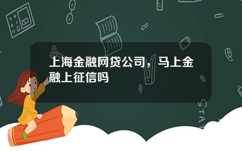 上海金融网贷公司，马上金融上征信吗