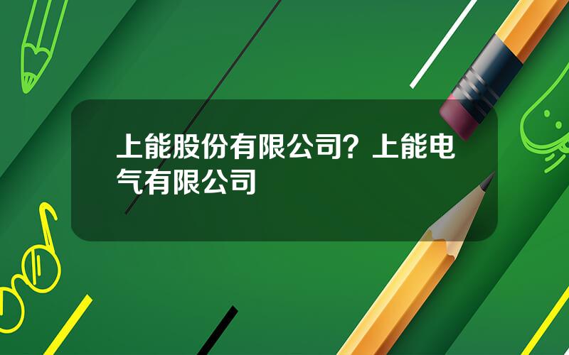 上能股份有限公司？上能电气有限公司