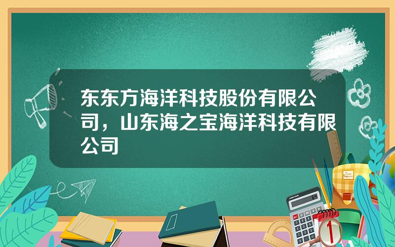 东东方海洋科技股份有限公司，山东海之宝海洋科技有限公司