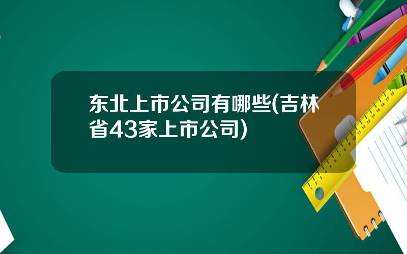 东北上市公司有哪些(吉林省43家上市公司)