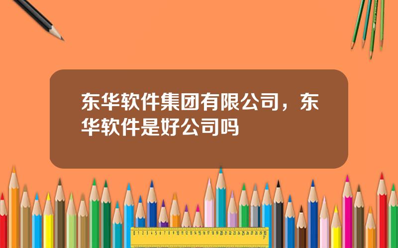 东华软件集团有限公司，东华软件是好公司吗