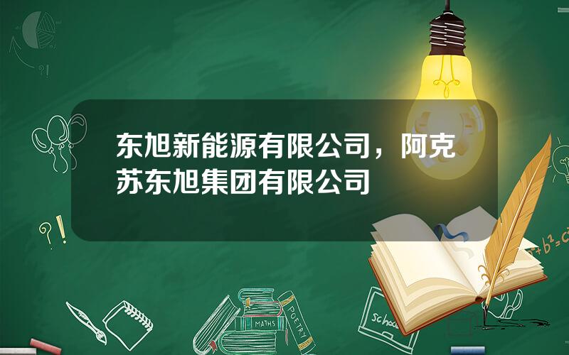 东旭新能源有限公司，阿克苏东旭集团有限公司