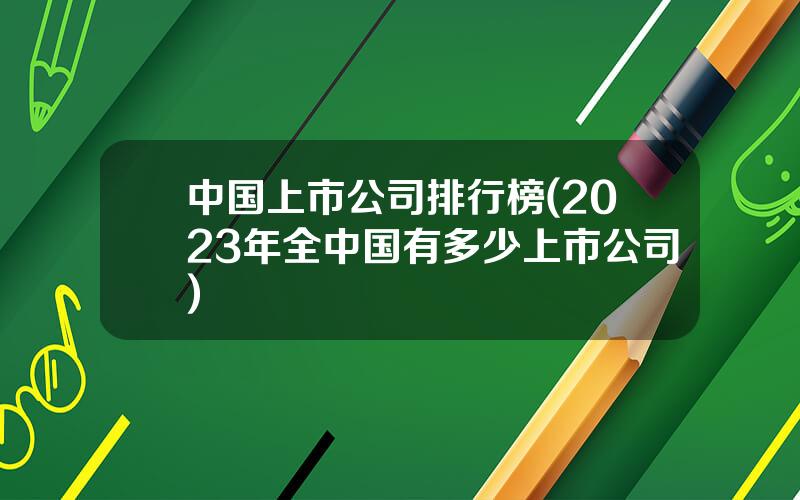 中国上市公司排行榜(2023年全中国有多少上市公司)