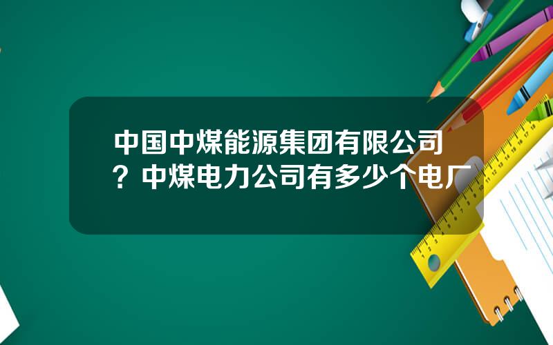 中国中煤能源集团有限公司？中煤电力公司有多少个电厂