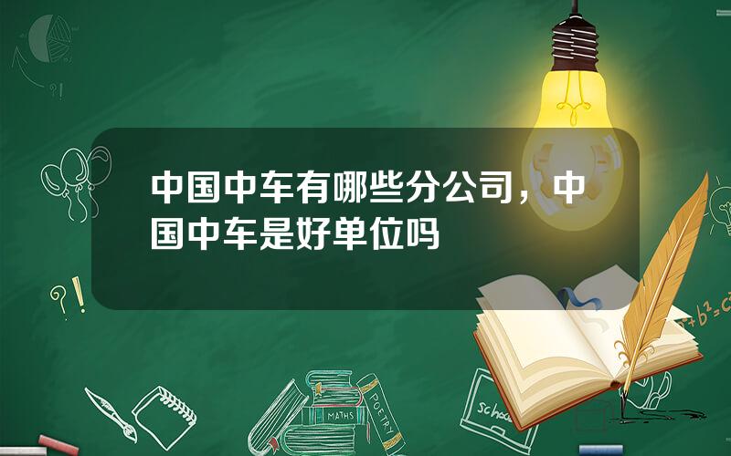 中国中车有哪些分公司，中国中车是好单位吗