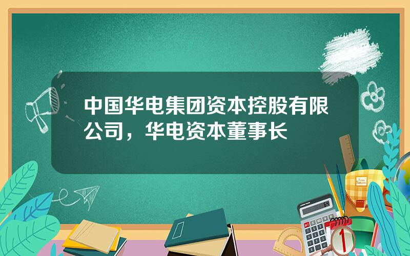 中国华电集团资本控股有限公司，华电资本董事长