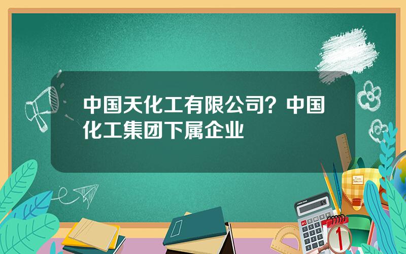 中国天化工有限公司？中国化工集团下属企业