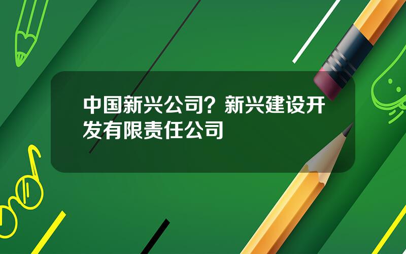 中国新兴公司？新兴建设开发有限责任公司