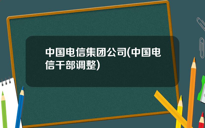 中国电信集团公司(中国电信干部调整)