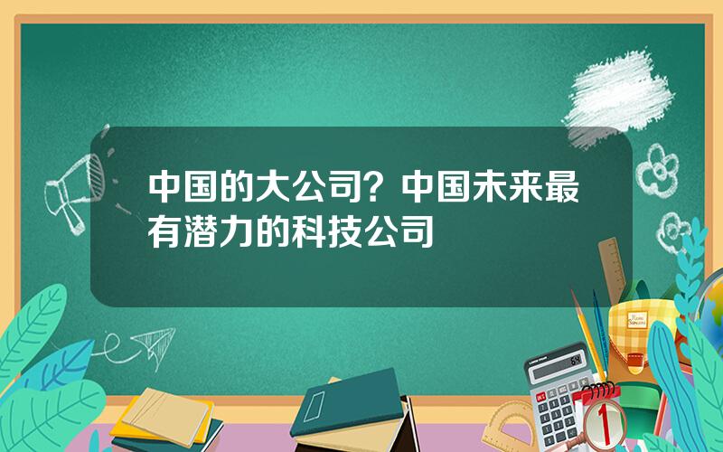 中国的大公司？中国未来最有潜力的科技公司