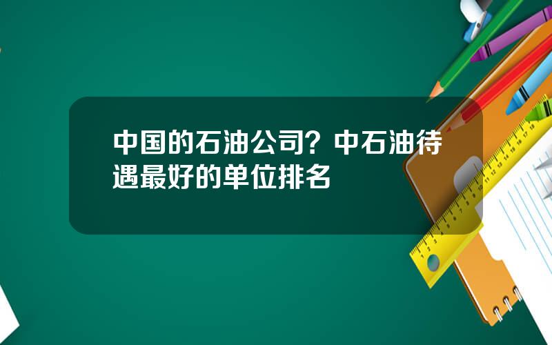 中国的石油公司？中石油待遇最好的单位排名