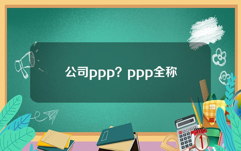 公司ppp？ppp全称