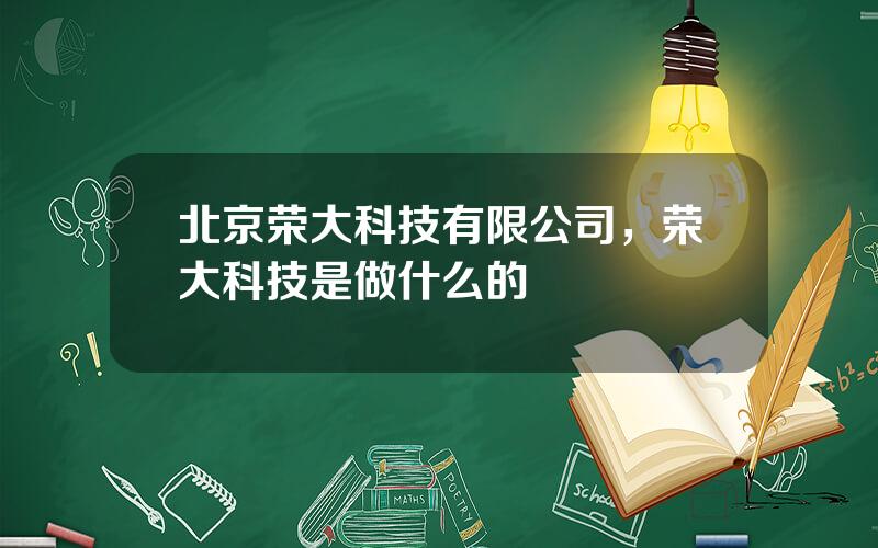 北京荣大科技有限公司，荣大科技是做什么的