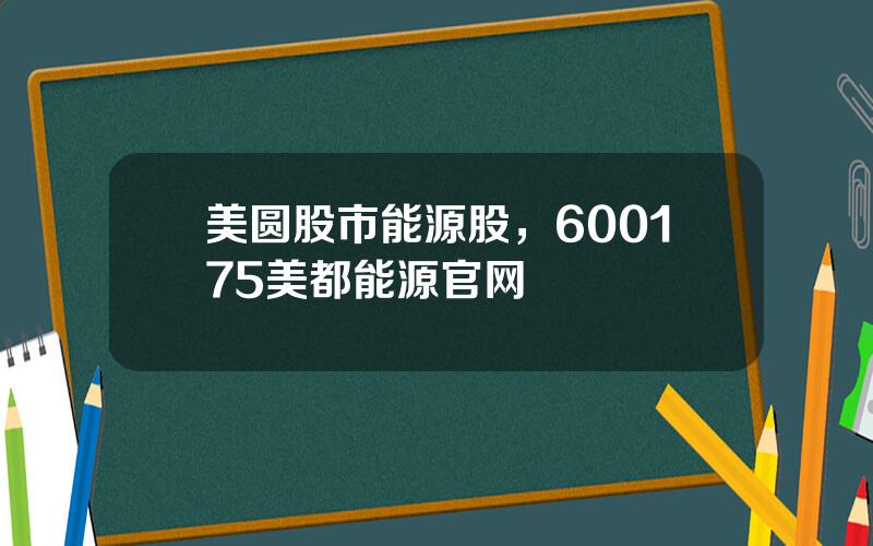 美圆股市能源股，600175美都能源官网